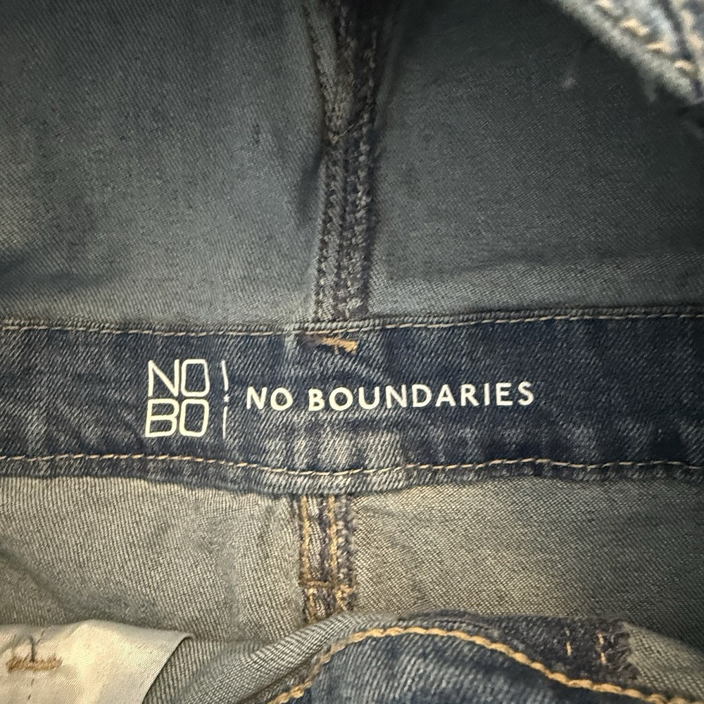 NOBO No Boundaries Denim Bib Shortalls Overalls Distressed Grunge Size S (3-5) - Picture 11 of 13